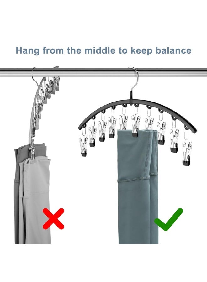 هومستر 2 قطعة من معلّقات بنطالات ساقية مقاومة للرياح ومقاومة للانزلاق | معلّق لملابس تحت الجلد من الفولاذ المقاوم للصدأ | معلّق لبدلات اليوغا يوفر مساحة في خزانة الملابس | لاستخدام جاف ورطب، أسود، 41.5 سم - Image 5